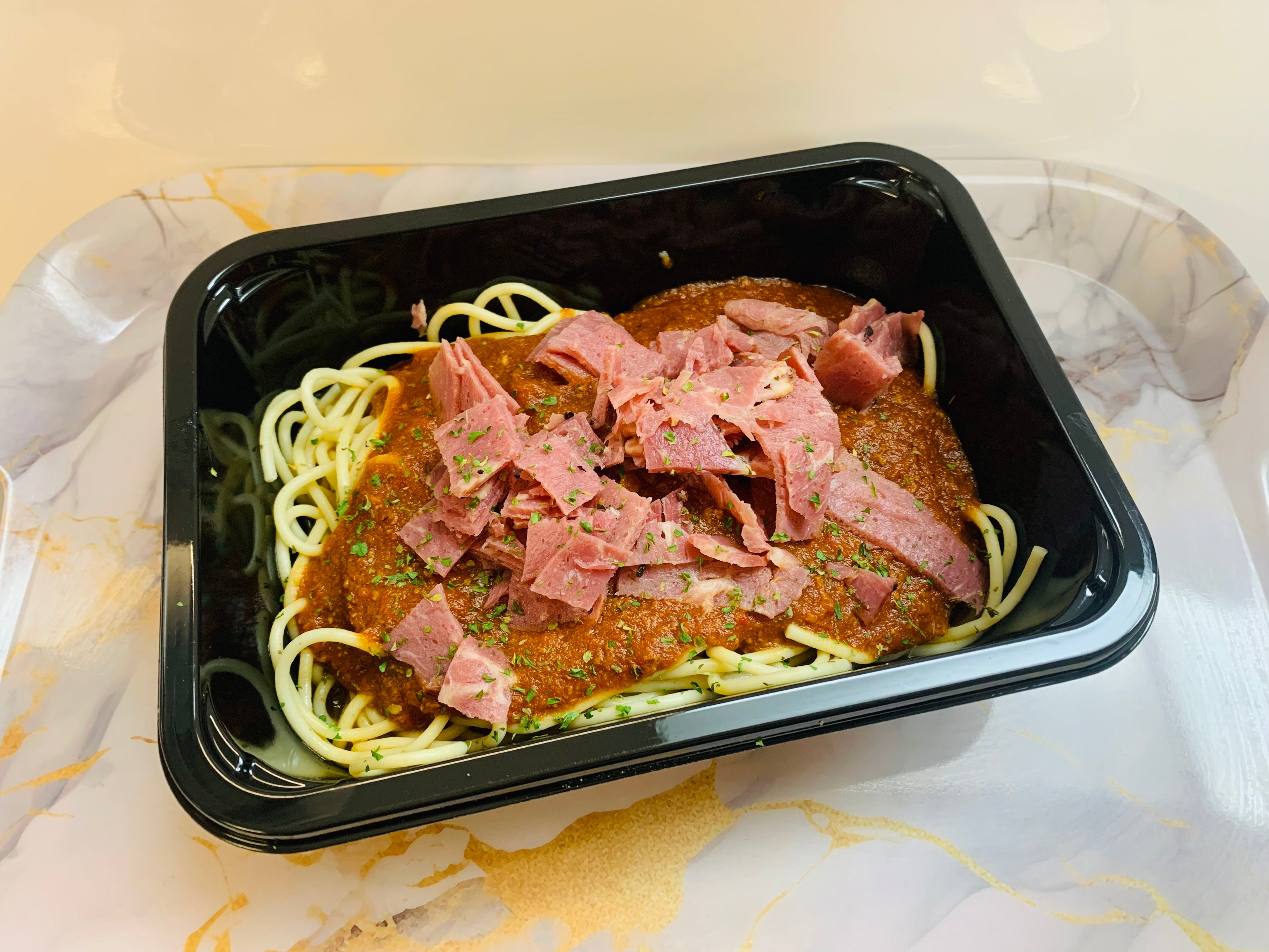 Spaghettini viande fumée