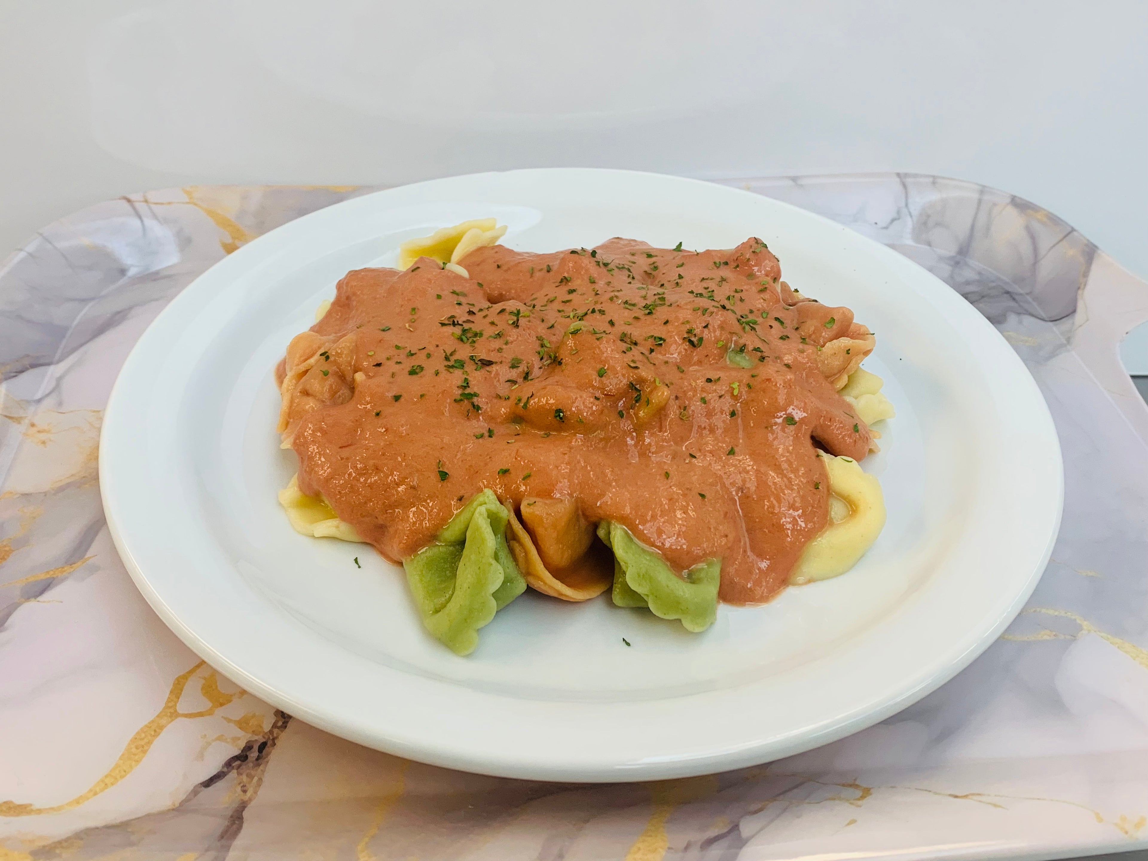 Tortelini au fromage sauce rosée maison